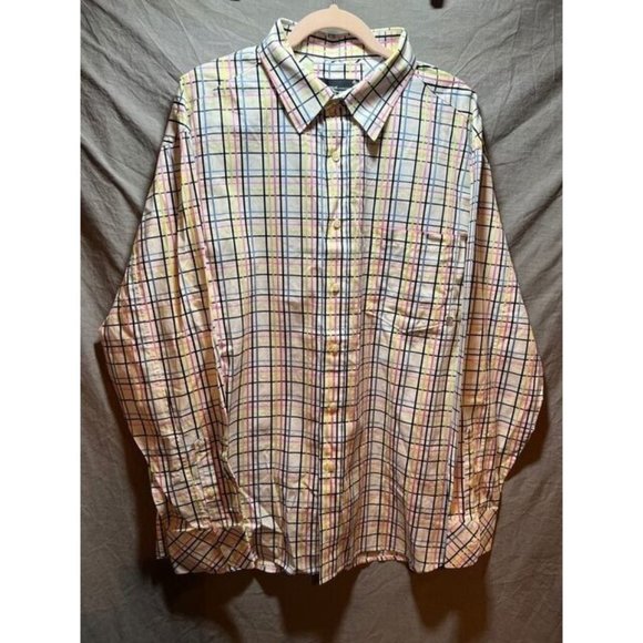 Rocawear Button Up Shirt Adult Extra Large White Plaid Long Sleeve Casual‎ Mens. - Picture 1 of 8